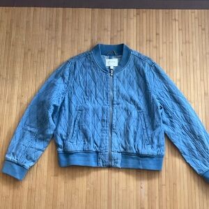Banana Republic Quilted Denim Bomber Jacket